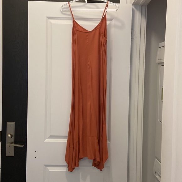 Burnt orange high and low dress - Picture 3 of 4